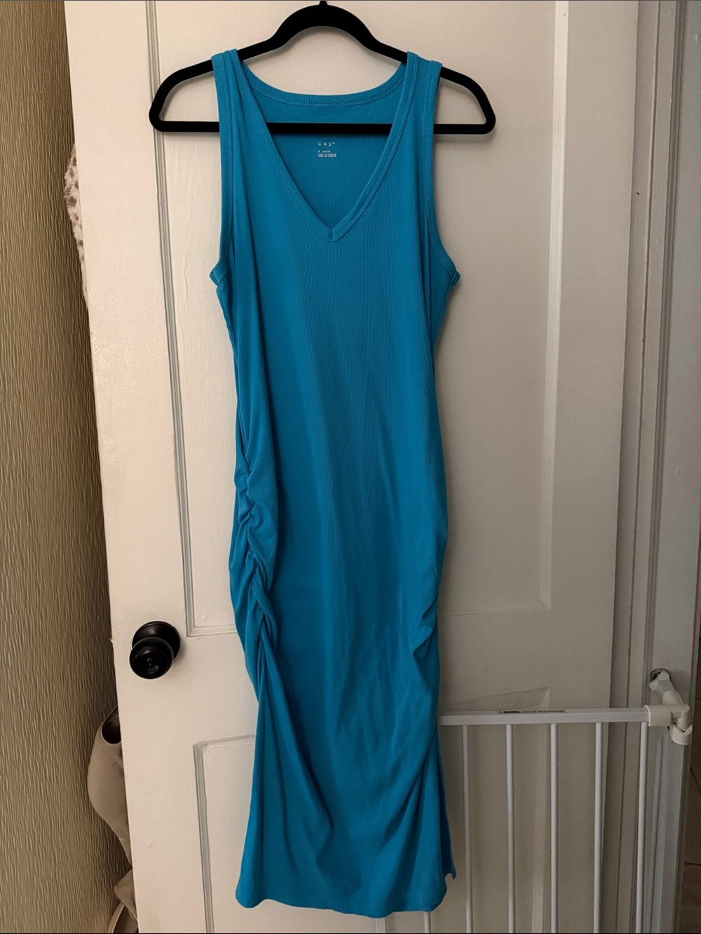 a new day Turquoise Sleeveless V-Neck Ruched-Side Maxi Dress